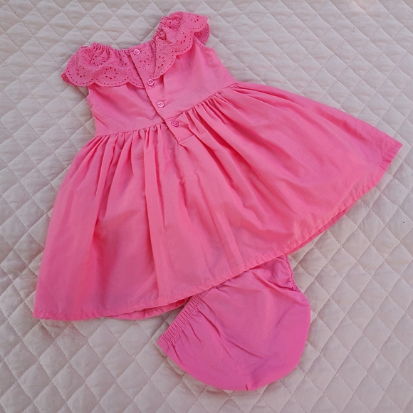 Tulle-lined pink eyelet dress by Carter's, size 9M - Picture 4 of 6